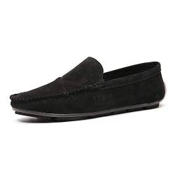 HuiHang Slipper Herren Mokassins Slip On Loafer Freizeitschuhe Business Arbeitsschuhe Outdoor Bequeme Slipper Driving Loafers-Black 2_45 von HuiHang