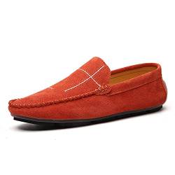 Slipper Herren Mokassins Slip On Loafer Lighteight Breathable Fashion Loafers Driving Schuhe Freizeitschuhe Big Size-Orange 3_47 von HuiHang