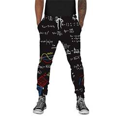 Mathematische Formel 3D Lustige Jogger Frauen Herrenmode Männer Nner Hosen Pantsfashion Hip Hop Jogginghose Pantalon Mann Casual Trainingshose (Color : Mens Pants, Size : S) von Huixin