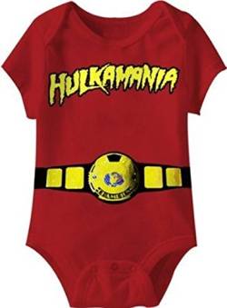 Hulkamania World Champ Kostüm rot Kleinkind Onesie Baby Strampler (6 Monate) von Hulkamania