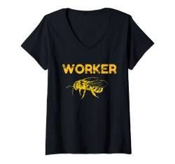 Damen Arbeitsbienen Hummeln Honigbienen Bienenhaltung Imkerinnen T-Shirt mit V-Ausschnitt von Hummel Hüter Kostüme für Männer Co...