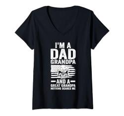Damen Ich bin Papa Opa und Uropa Opa T-Shirt mit V-Ausschnitt von Humor grandfather & grandad Gift Ideas