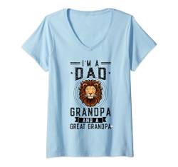 Damen Ich bin Papa & Opa und ein Uropa Opa T-Shirt mit V-Ausschnitt von Humor grandfather & grandad Gift Ideas