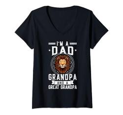 Damen Ich bin Papa & Opa und ein Uropa Opa T-Shirt mit V-Ausschnitt von Humor grandfather & grandad Gift Ideas