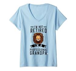 Damen Ich bin nicht im Ruhestand, ich bin ein professioneller Opa, Opa. T-Shirt mit V-Ausschnitt von Humor grandfather & grandad Gift Ideas