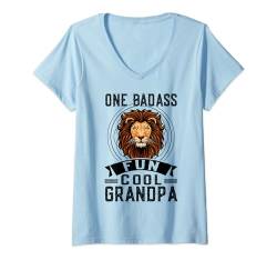 Damen one badass fun cool grandpa grandpa T-Shirt mit V-Ausschnitt von Humor grandfather & grandad Gift Ideas