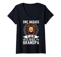 Damen one badass fun cool grandpa grandpa T-Shirt mit V-Ausschnitt von Humor grandfather & grandad Gift Ideas