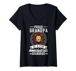 Damen stolzer Opa von ein paar klugen Enkelkindern Opa T-Shirt mit V-Ausschnitt von Humor grandfather & grandad Gift Ideas