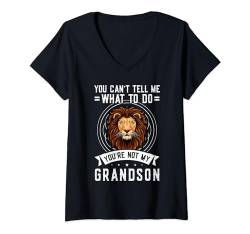 Damen was zu tun ist, du bist nicht mein Enkel, Opa. T-Shirt mit V-Ausschnitt von Humor grandfather & grandad Gift Ideas
