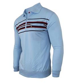 Humy Herren Langarm Poloshirt, Polohemd, Blousonshirt aus Baumwoll-Mix (M bis 3XL) (2XL, [M3] SkyBlue) von Humy