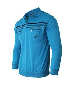 Humy Herren Langarm Poloshirt, Polohemd, Blousonshirt aus Baumwoll-Mix (M bis 3XL) (M, [M5] Aqua) von Humy