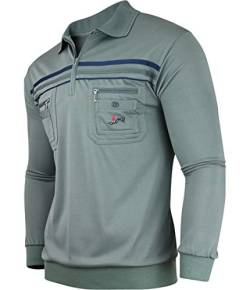 Humy Herren Langarm Poloshirt, Polohemd, Blousonshirt aus Baumwoll-Mix (M bis 3XL) (M, [M5] Oliv) von Humy