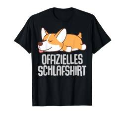 Offizielles Schlafshirt Pyjama Schlafanzug Hund Dog Geschenk T-Shirt von Hunde Schlafen Geschenkidee Langschläfer Faulenzer