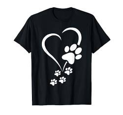 Hund Baby Hunde Hundepfoten Herz Hunde Pfoten Pfotenabdruck T-Shirt von Hunde Welpen Hundeliebhaber Geschenke