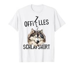 Alaskan Malamute Offizielles Schlafshirt Mit Hund Lustig T-Shirt von Hundebesitzer Langschläfer Geschenkidee Spruch