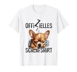 Chihuahua Offizielles Schlafshirt Mit Hund Lustig Nachthemd T-Shirt von Hundebesitzer Langschläfer Geschenkidee Spruch