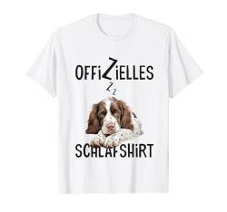 English Springer Spaniel Offizielles Schlafshirt Mit Hund T-Shirt von Hundebesitzer Langschläfer Geschenkidee Spruch