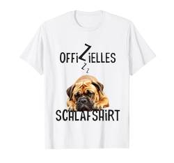Offizielles Schlafshirt Mit Hund Lustig Bullmastiff T-Shirt von Hundebesitzer Langschläfer Geschenkidee Spruch