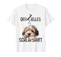 Offizielles Schlafshirt Mit Hund Lustig Löwchen Hundemotiv T-Shirt von Hundebesitzer Langschläfer Geschenkidee Spruch