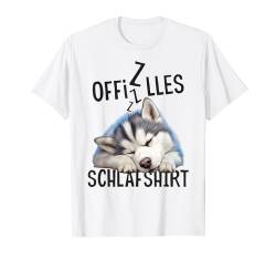 Sibirischer Husky Offizielles Schlafshirt Mit Hund Lustig T-Shirt von Hundebesitzer Langschläfer Geschenkidee Spruch