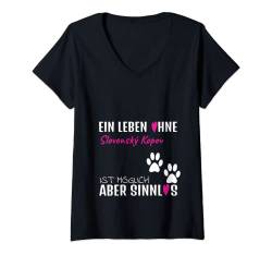 Damen Slovensk'y Kopov Fashion Violett Damen T-Shirt mit V-Ausschnitt von Hundesport Hundeplatz - Lustige Sprüche Damen Mode