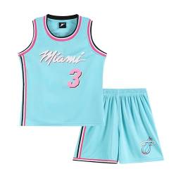 Huniam Jungen 2er-Set Basketball Trainings Ärmellos Trikot und Hose, Basketball Kleidung Kinder, Jungs Jersey (Blau, 3-4 Jahre) von Huniam