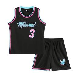 Huniam Jungen 2er-Set Basketball Trainings Ärmellos Trikot und Hose, Basketball Kleidung Kinder, Jungs Jersey (Schwarz, 9-11 Jahre) von Huniam