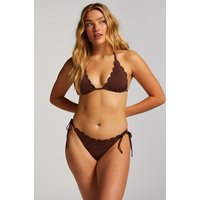 Hunkemöller Bikini Slip Cheeky Tanga Scallop Lurex Braun von Hunkemöller