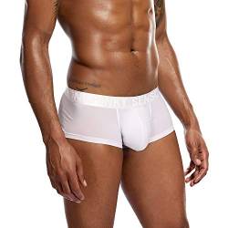 Hunpta @ Underwear, Herren Männer Einfarbig Unterwäsche Boxer Briefs Shorts Beutel Ultradünne Unterhose (L, Weiß) von Hunpta @