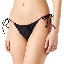Hurley Damen Solid Cheeky Tie Side Bikini mit Knopfleiste, Schwarz, XS von Hurley