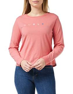 Hurley Damen W Waves Too Classic Crew Ls T-Shirt, Blassrosa, L von Hurley