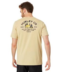 Hurley Herren Evd Explr Campin Ss T-Shirt, Cremefarbenes Ahornholz, S von Hurley