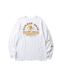 Hurley Herren Evd Summer Daze Ls T-Shirt, Weiß, XL von Hurley