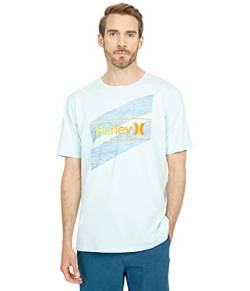 Hurley Herren Everyday Washed One and Only Slashed Short Sleeve T-Shirt, Blau-Glacier Blue, Mittel von Hurley