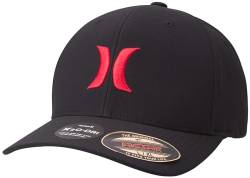 Hurley Herren H20 Dri One & Only Flexfit Baseballkappe, Größe L/XL, Schwarz/Rot, Schwarz/Rot, L/XL von Hurley