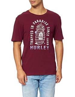 Hurley Herren M Evd WSH Trapped In Ss T-Shirt, Dunkles Beetroot, M von Hurley