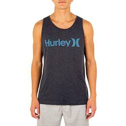 Hurley Herren One and Only Graphic Tank Top T-Shirt, Black Heather/Noise Aqua, Klein von Hurley