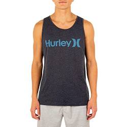 Hurley Herren One and Only Graphic Tank Top T-Shirt, Black Heather/Noise Aqua, X-Groß von Hurley
