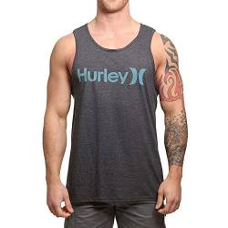 Hurley Herren One and Only Graphic Tank Top T-Shirt, Black Heather/Noise Aqua, XX-Large von Hurley