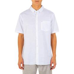 Hurley Herren One and Only Textured Short Sleeve Up Hemd mit Button-Down-Kragen, Weiß, Mittel von Hurley