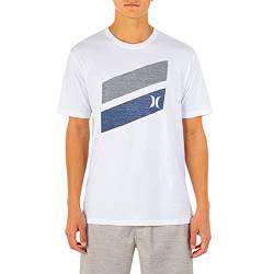 Hurley Herren Premium Icon Slash Graphic Short Sleeve Tee T-Shirt, Weiß, Mittel von Hurley