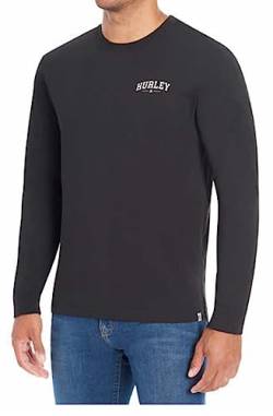 Hurley Herren-T-Shirt für jeden Tag, gewaschen, langärmelig, Schwarz, XL von Hurley