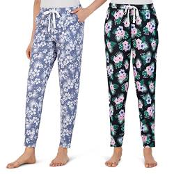 Hurley Lounge Sleep Joggers for Women, Cute Summer Pajama Pants, 2-Pack von Hurley