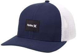 Hurley Men's Baseball Cap - Warner Curved Brim Snap-Back Trucker Hat, Size One Size, Obsidian von Hurley