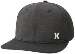 Hurley Men's Hat - Mini Icon Quick Dry Flat Brim Snap Back Cap, Size One Size, Charcoal Heather von Hurley