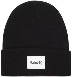 Hurley Men's Winter Hat - Seaward Patch Cuffed Beanie, Size One Size, Solid Black von Hurley