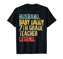 Herren Lustiges Vintage T-Shirt Ehemann Baby Papa Lehrer Legende Geschenk T-Shirt von Husband Baby Daddy Legend Tees