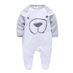 Husmeu Babykleidung Neugeborenes Strampler Kleinkind Schlafanzug Kleinkind Winter Onesie Baby Junge Baby Mädchen Outfits Jumpsuit weiß 6-9 von Husmeu