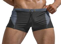 Husmeu Badehose Herren Badeshorts Kurz Hose Schwimmshorts, Männer Badehose Klassisch bis Moderne Motive Grau M von Husmeu