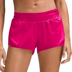 Husnainna 2,5" Laufshorts für Frauen mit eingebautem Innenfutter, Mesh-Athletikshorts mit Reißverschlusstaschen, Yoga-Workout- und Gymnastik-Shorts H027-Hot.Pink-E12XL von Husnainna